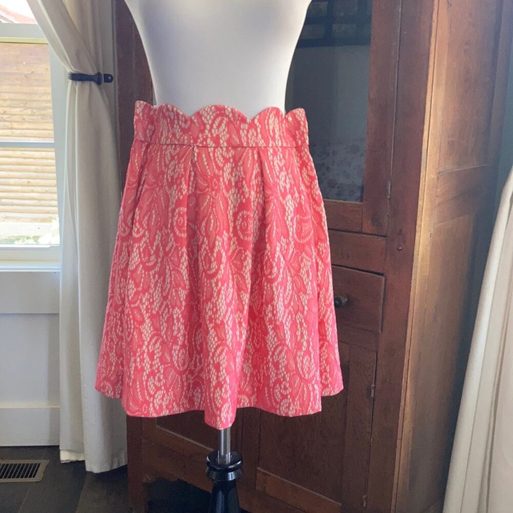 Blue Rain Pink Pleated Skirt, Size Medium